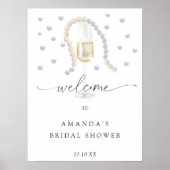 Parels en Prosecco welkom vrijgezellenfeest feest Poster (Voorkant)