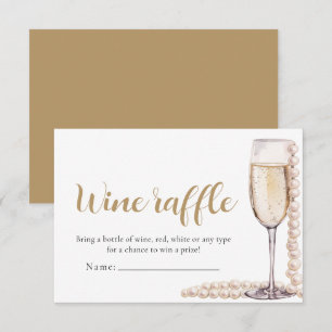 Parels en Prosecco Wijn Raffle Vrijgezellenfeest S Kaart