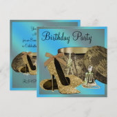 Parels Hoge Hak Schoenen Blauwgroen Blauw Vrouwen Kaart (Voorkant / Achterkant)