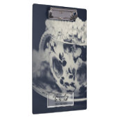 Parels in Tea Cup Modern Glam Gepersonaliseerd Klembord (Rechts)