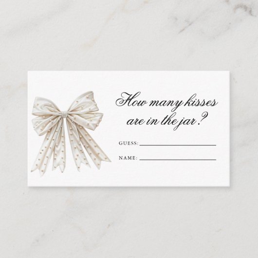 Parels Nu Hoeveel Kisses Bruids Spel Informatiekaartje (Voorkant)