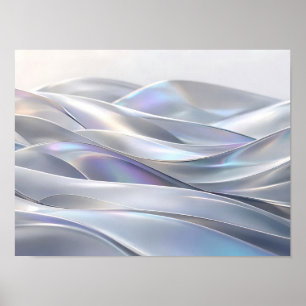 Parels Parelmoer Metalen Golf Abstracte Wandkunst Poster