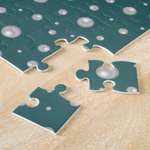 Parels Patroon op Transformatieve Teal Achtergrond Legpuzzel