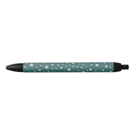 Parels Patroon op Transformatieve Teal Achtergrond Zwarte Inkt Pen