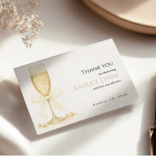 Parels & Prosecco Bedankt Card Elegant neutraal