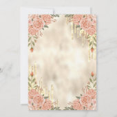 Parels Prosecco Bow Glitter Drips Boho Rozen Kaart (Achterkant)