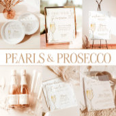 Parels & Prosecco Bridal Recept Kaarten teken, rec Poster
