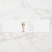 Parels & Prosecco  Bruidsfeest Waterfles Etiket (Enkel label)