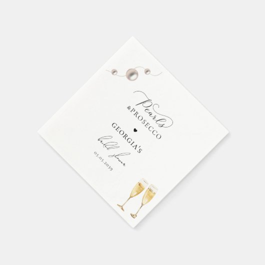 Parels Prosecco Champagne Elegante Bruiloftsshower Servet (Hoek)