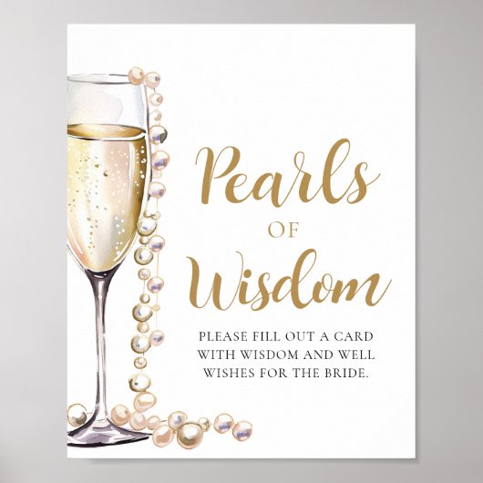 Parels & Prosecco Champagne Parels van Wijsheid Te Poster (Voorkant)
