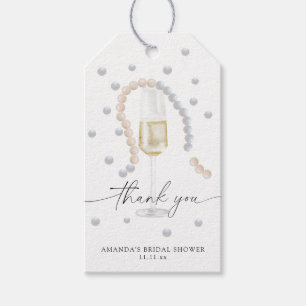 Parels & Prosecco - dank je bruidsdouche Cadeaulabel