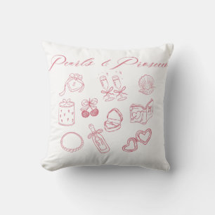 Parels & Prosecco Design Meisjesachtige Roze Vri Kussen
