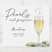 Parels & Prosecco Elegant Vrijgezellenfeest Favori Sparkling Wijnetiket (Enkel label)