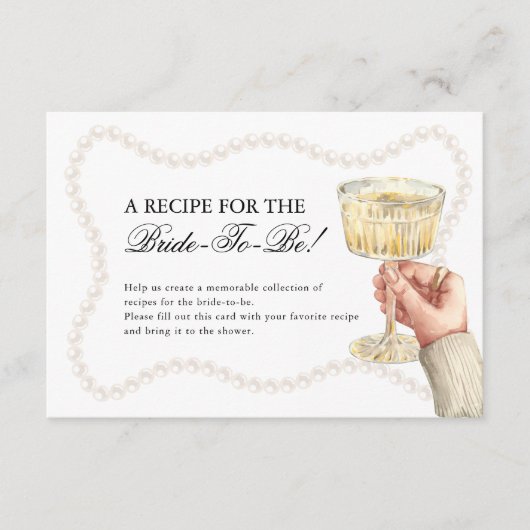 Parels & Prosecco Elegant Vrijgezellenfeest Recept Informatiekaartje (Voorkant)