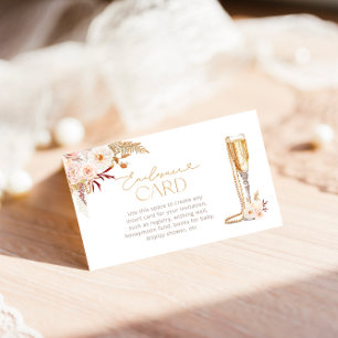 Parels & Prosecco met Floral Custom Vrijgezellenfe Informatiekaartje