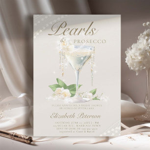 Parels Prosecco Petals Ivoor Elegant Vrijgezellenf Kaart