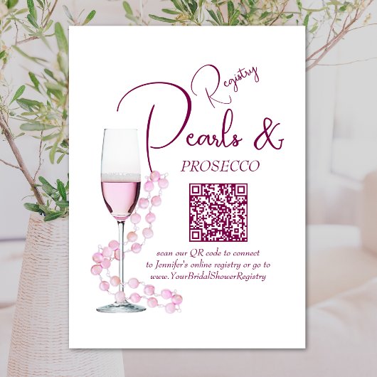 Parels & Prosecco QR Code Vrijgezellenfeest Regist Informatiekaartje