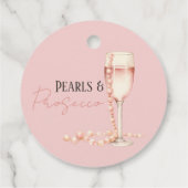 Parels & Prosecco Roze Bruidsfeest Cadeau Bedankjes Labels (Achterkant)