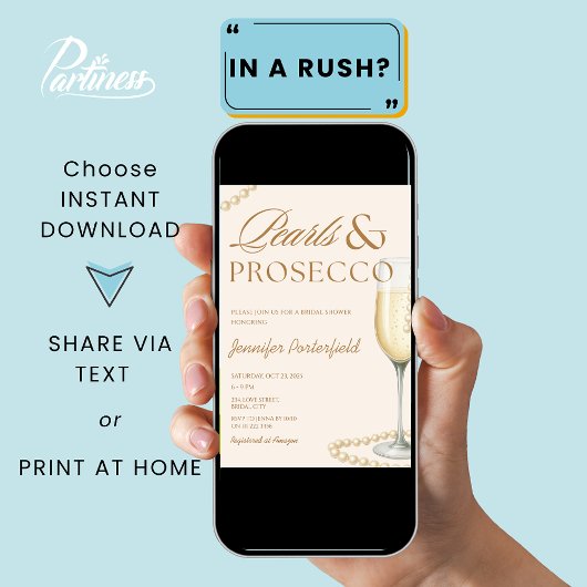 Parels & Prosecco Vrijgezellenfeest Bruidsbrunch Kaart