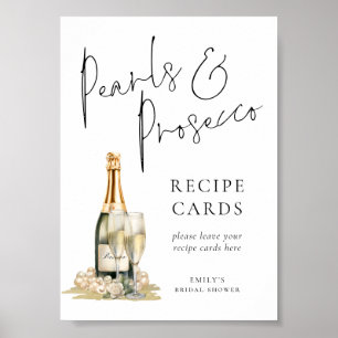 Parels Prosecco Vrijgezellenfeest Recept Kaart Tek Poster