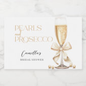 Parels & Prosecco Vrijgezellenfeest Sparkling Wijnetiket (Enkel label)