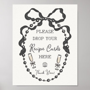 Parels & Prosecco Zwart Coquette Bow Share Recept Poster