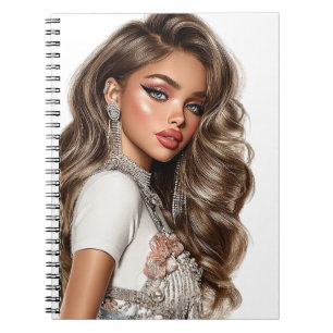Parels & Rhinestone Glam Girl Spiraal Foto Notitie Notitieboek