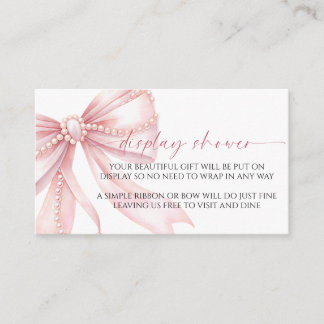 Parels Roze Strik Display Baby Shower Bijgevoegde Informatiekaartje