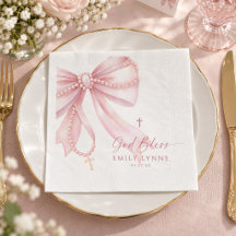 Parels Rozenkrans Roze Strik Doopfeest