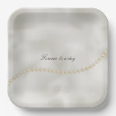 Parels White Luxe Papieren Bordje (Voorkant)