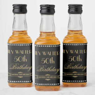 Parels Witte Bloemen Art Deco Gatsby 20s Verjaarda Likeurfles Etiket