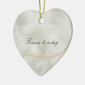 Parels Witte Luxe bruiloft Keramisch Ornament (Links)