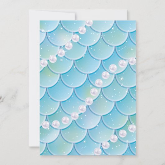 Parels & Zeemeermin Baby shower Uitnodiging (Achterkant)