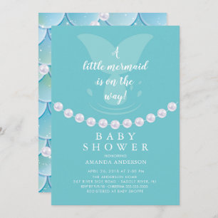 Parels & Zeemeermin Baby shower Uitnodiging