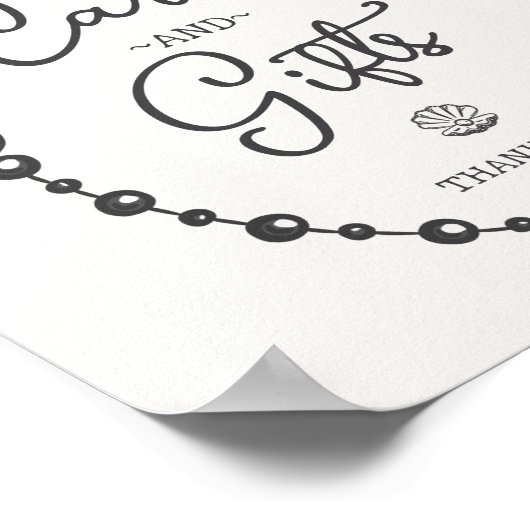 Parels Zwart Coquette Boog Kaarten & Geschenken Te Poster (Hoek)