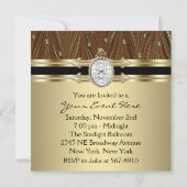 Parels Zwart Goud Vrouwen Verjaardagsfeest Kaart (Achterkant)