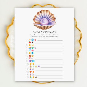 parelschelp baby shower Emoji pictionary spel
