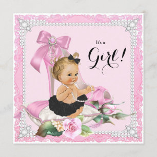 Parelschoen met hoge hak Baby Shower Kaart
