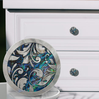 Parelsgewijs scrollwerk op Abalone Schelp Keramische Knop