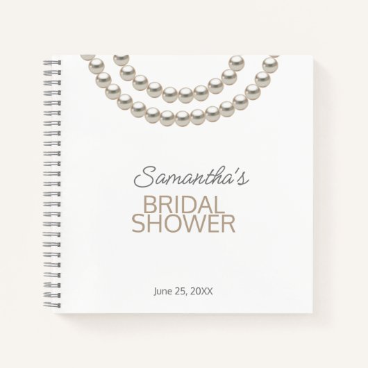 Parelsnoer Bruidsdouche Notitieboek (Voorkant)