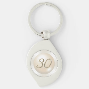 Parelthema 30e Birthday Gift, Jubileum Gifts Sleutelhanger
