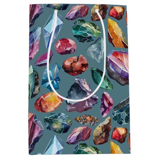 Pareltjes & Crystal Jewel Tone Medium Cadeauzakje (Voorkant)