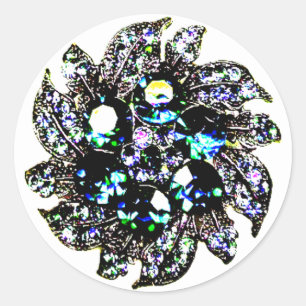 Pareltjes en juwelen ronde sticker