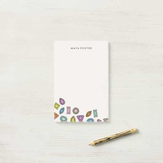 Pareltjes (groot) - ivoor post-it® notes (Op bureau)