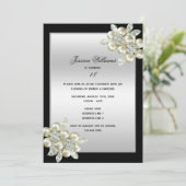 Pareltjes van Classy Floral Diamonds Kaart (Staand voorkant)