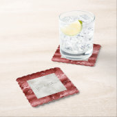 Parelwitte Glitter Rode Marmeren Bruiloft Kartonnen Onderzetters (Insitu)