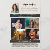 Parelwitte houtskool fotograaf Logo Big Photo Flyer (Achterkant)