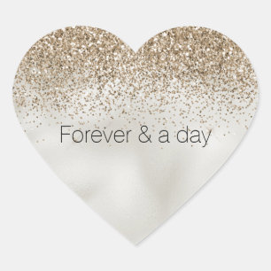 Parelwitte Luxe Gouden Glitters Hart Sticker