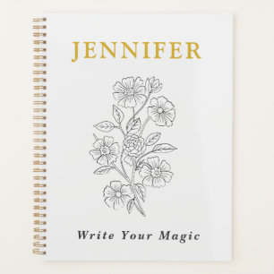 Parelwitte notitieboekje met gouden lijn – Elegant Planner