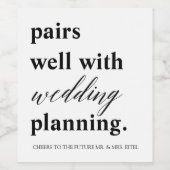 Paren Band Planning Aangepaste naam Verloving Wijn Etiket (Enkel label)